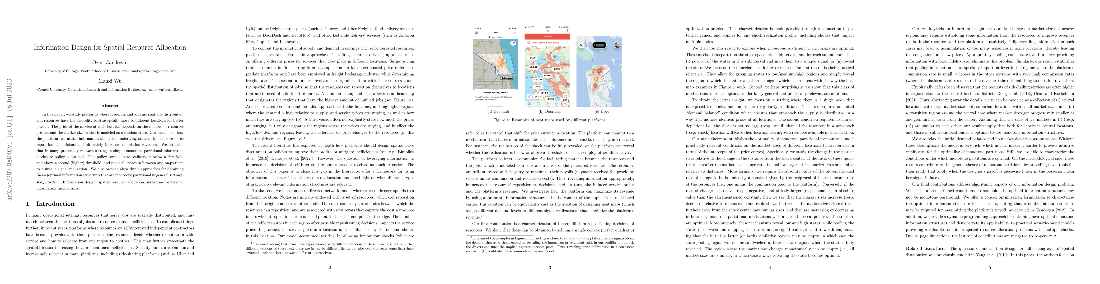 Thumbnail for Information Design for Spatial Resource Allocation