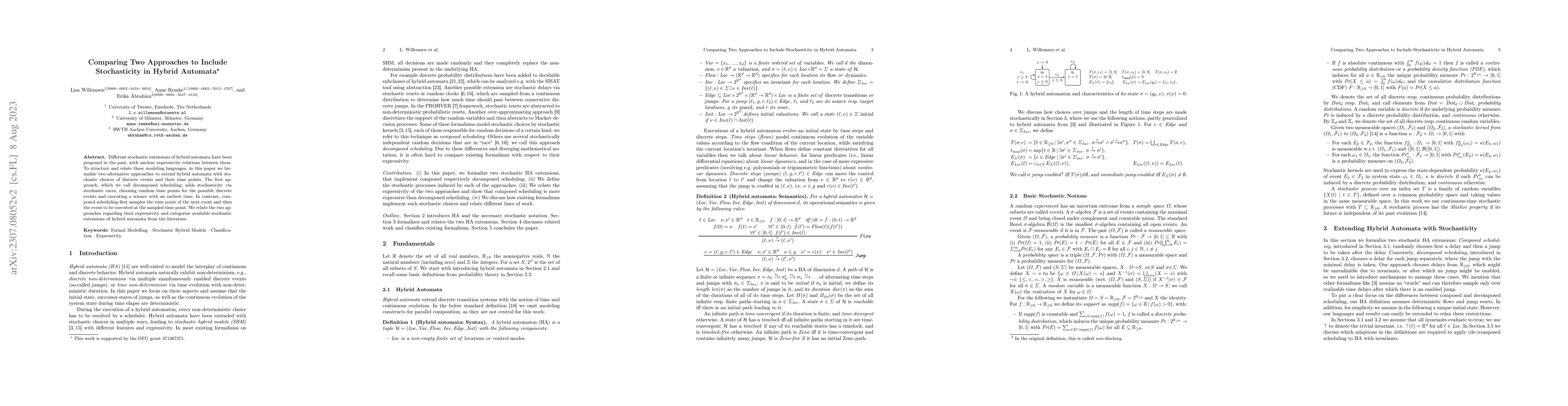 Thumbnail for Comparing Two Approaches to Include Stochasticity in Hybrid Automata