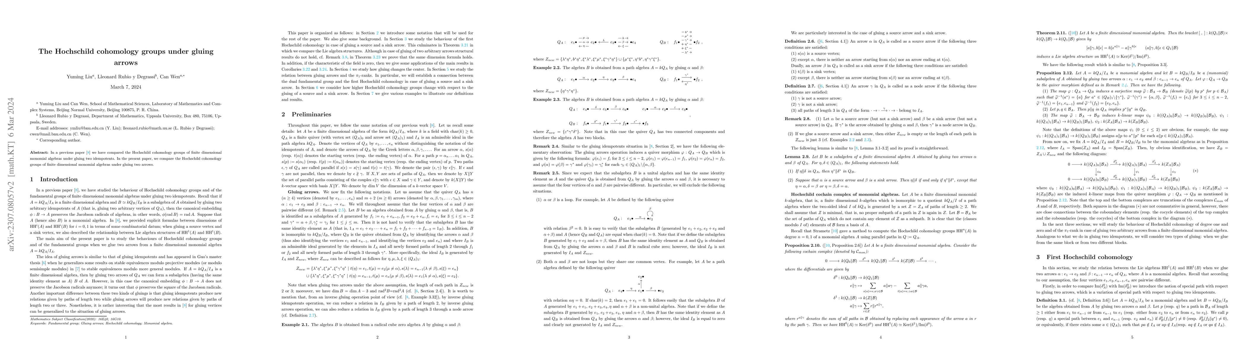 Thumbnail for The Hochschild cohomology groups under gluing arrows