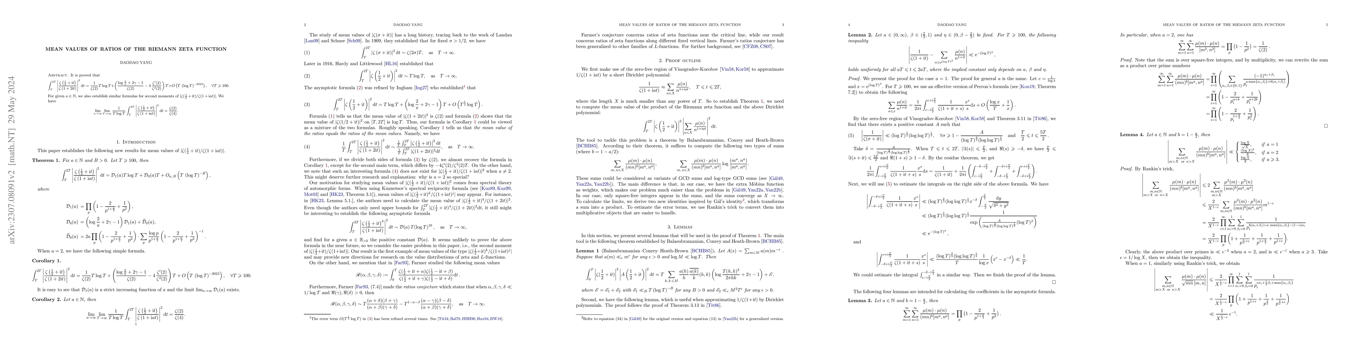 Thumbnail for Mean values of ratios of the Riemann zeta function