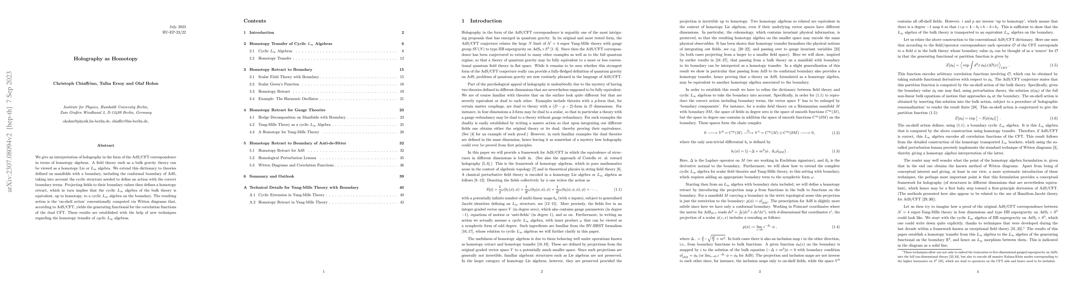 Thumbnail for Holography as Homotopy