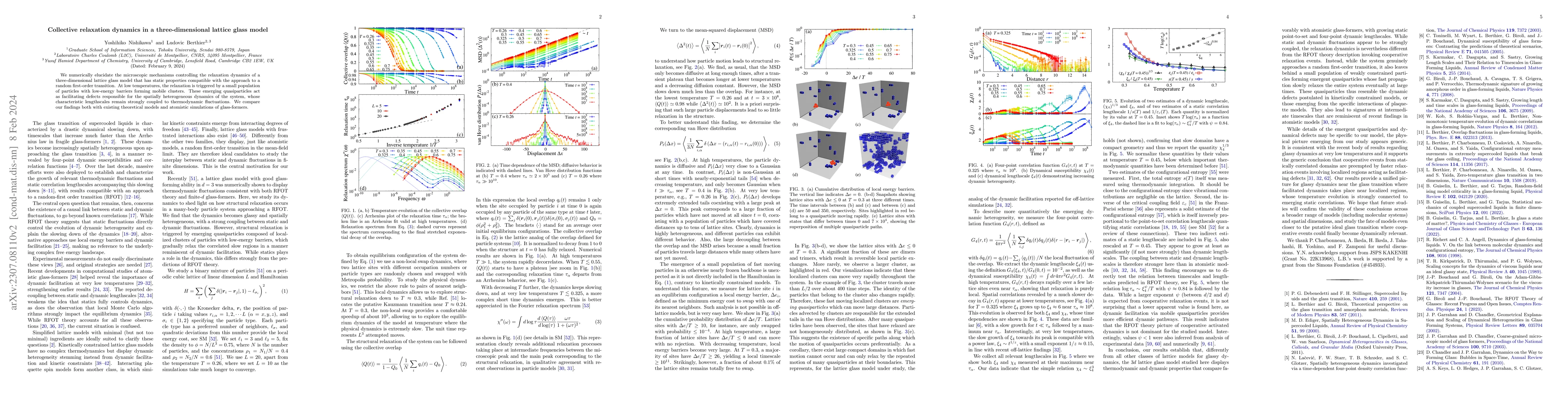 Thumbnail for Collective relaxation dynamics in a three-dimensional lattice glass
  model
