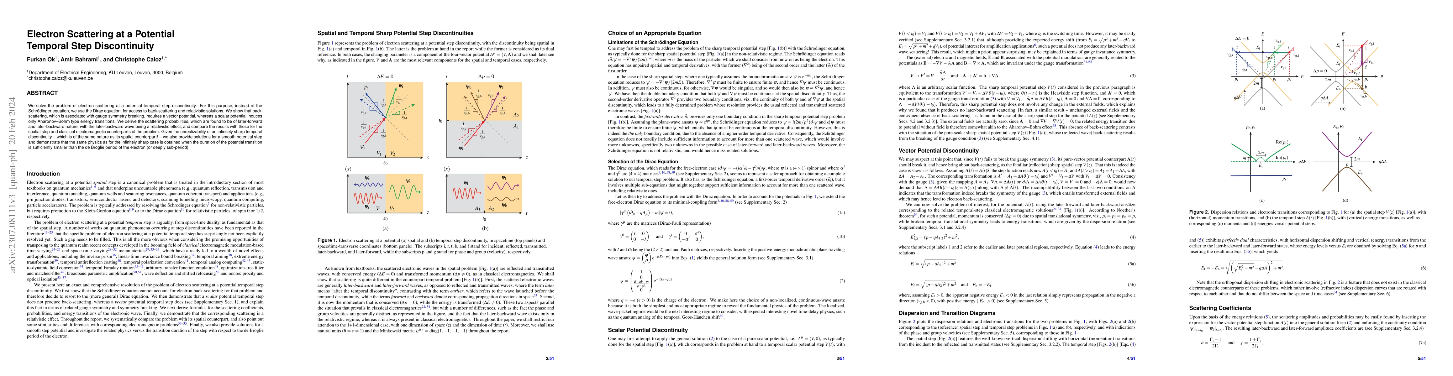 Thumbnail for Electron Scattering at a Potential Temporal Step Discontinuity