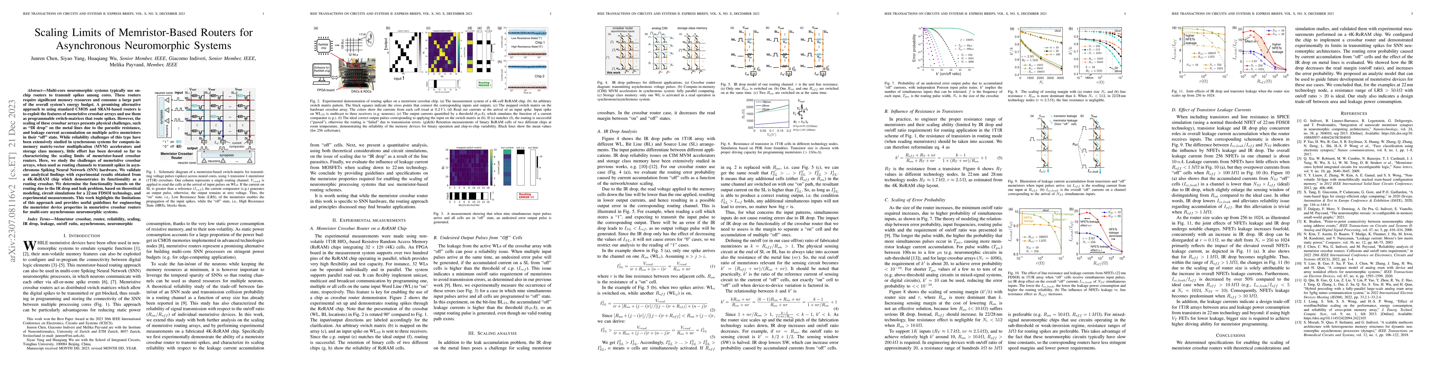 Thumbnail for Scaling Limits of Memristor-Based Routers for Asynchronous Neuromorphic
  Systems