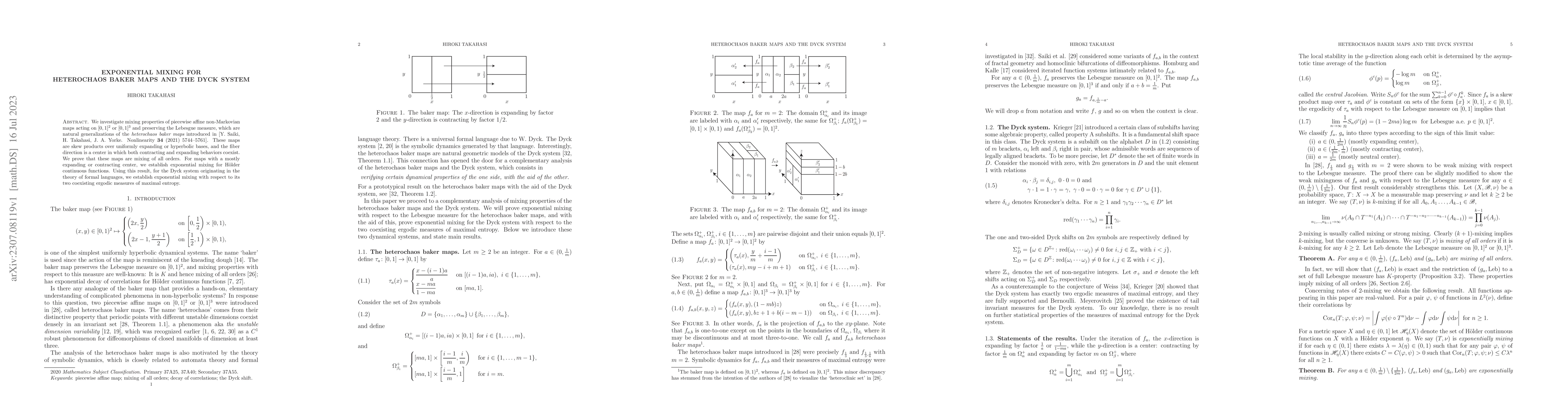 Thumbnail for Exponential mixing for heterochaos baker maps and the Dyck system