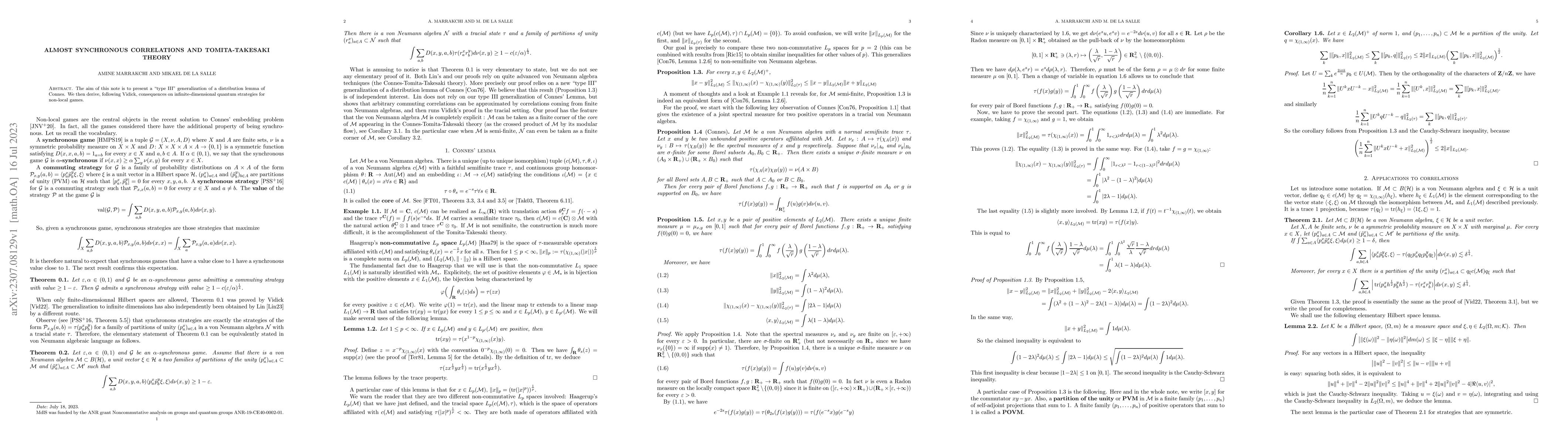 Thumbnail for Almost synchronous correlations and Tomita-Takesaki theory