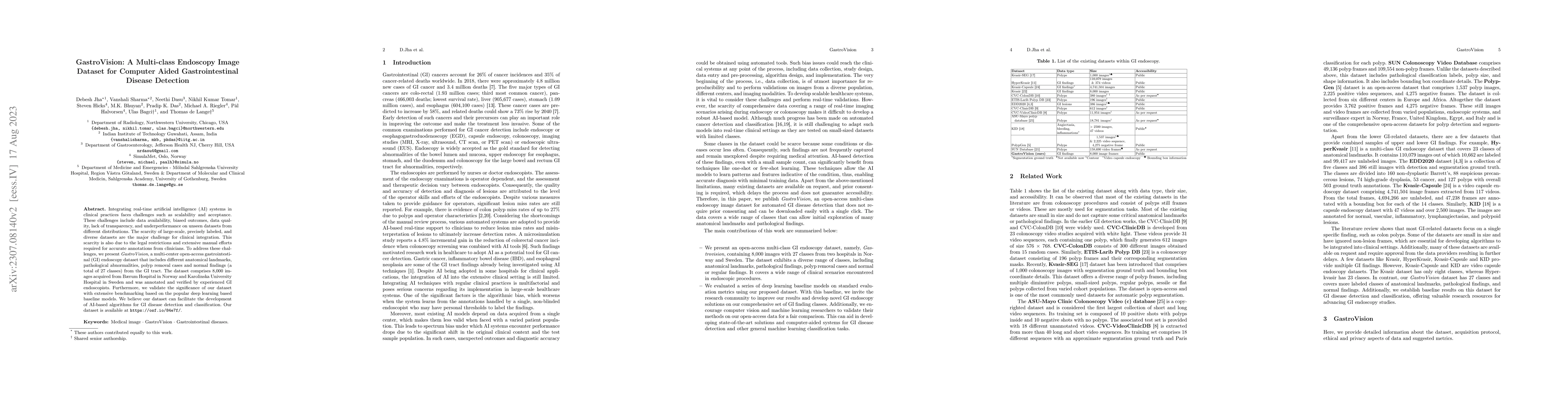 Thumbnail for GastroVision: A Multi-class Endoscopy Image Dataset for Computer Aided
  Gastrointestinal Disease Detection