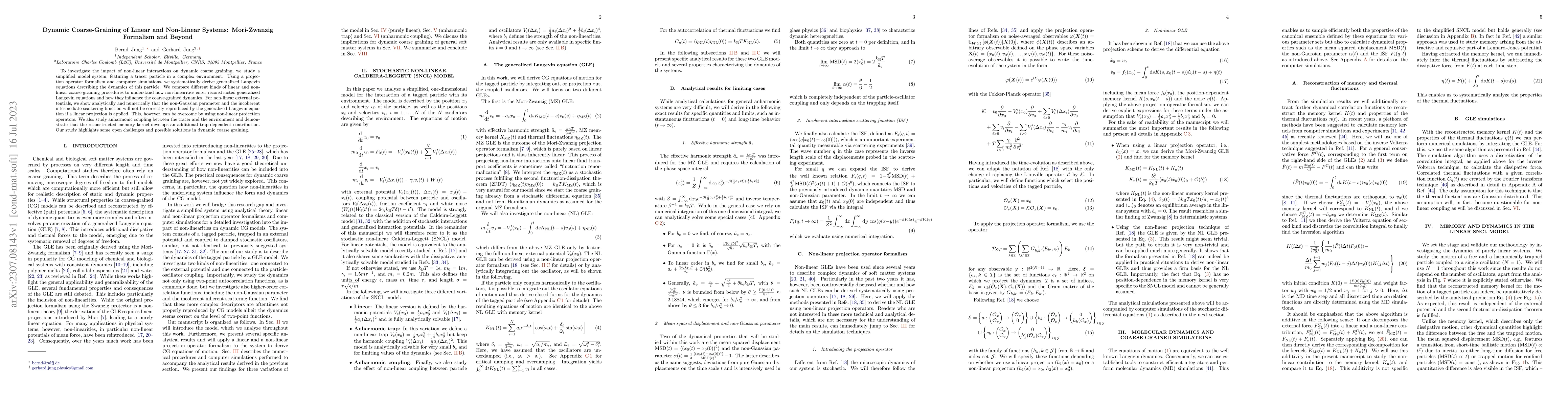Thumbnail for Dynamic Coarse-Graining of Linear and Non-Linear Systems: Mori-Zwanzig
  Formalism and Beyond