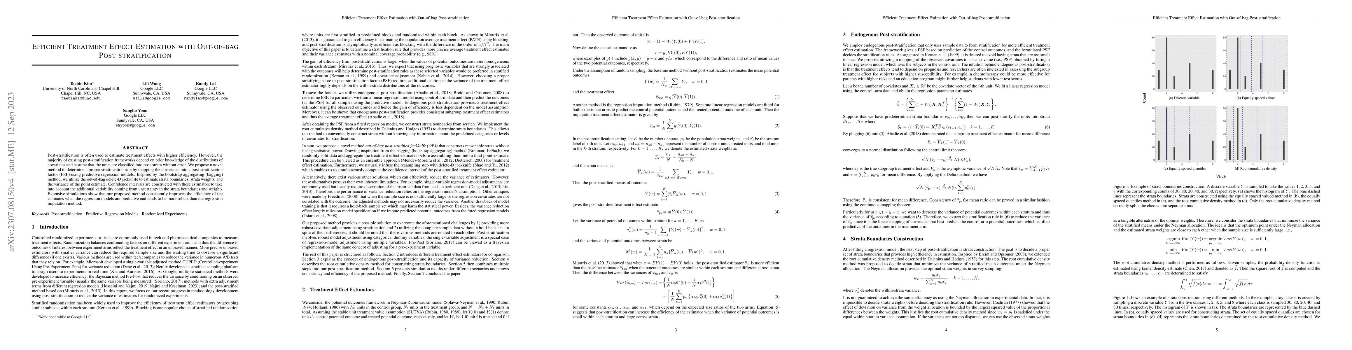 Thumbnail for Efficient Treatment Effect Estimation with Out-of-bag
  Post-stratification