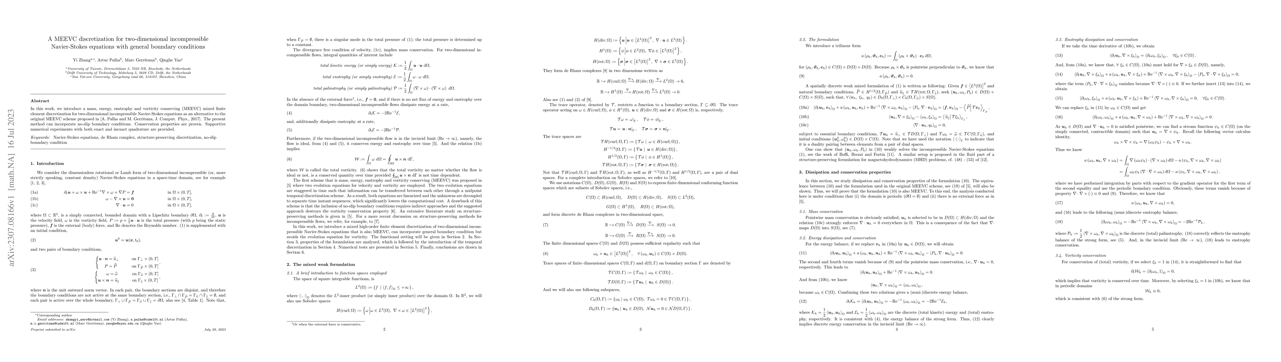 Thumbnail for A MEEVC discretization for two-dimensional incompressible Navier-Stokes
  equations with general boundary conditions