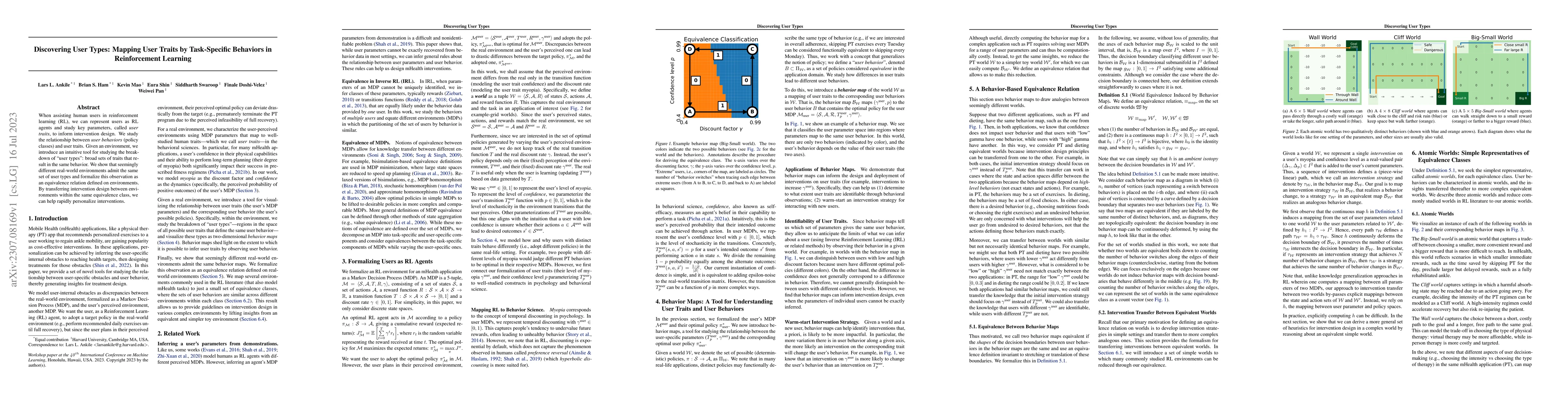 Thumbnail for Discovering User Types: Mapping User Traits by Task-Specific Behaviors
  in Reinforcement Learning