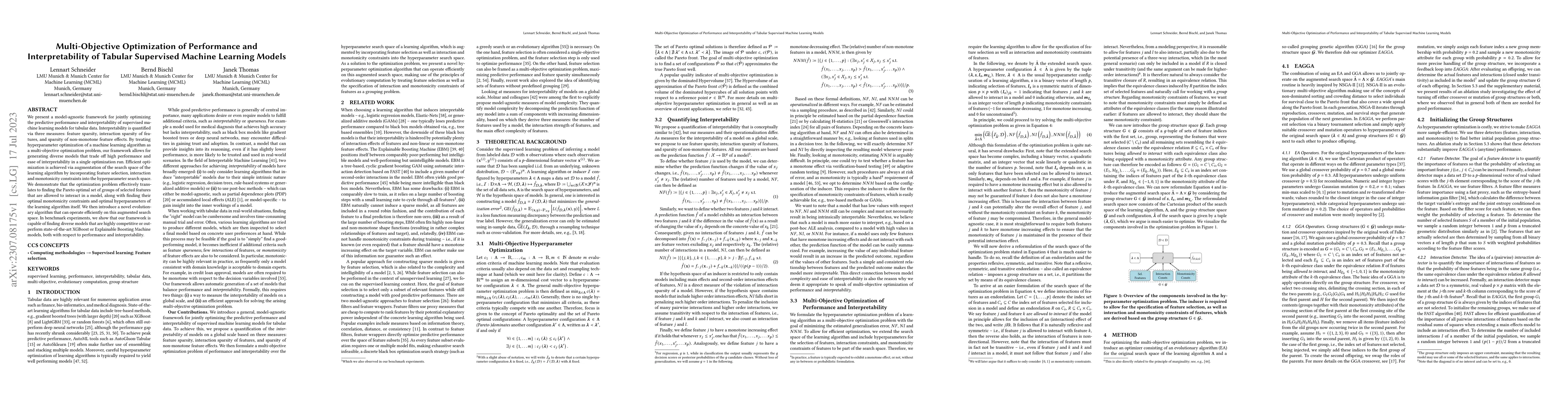 Thumbnail for Multi-Objective Optimization of Performance and Interpretability of
  Tabular Supervised Machine Learning Models