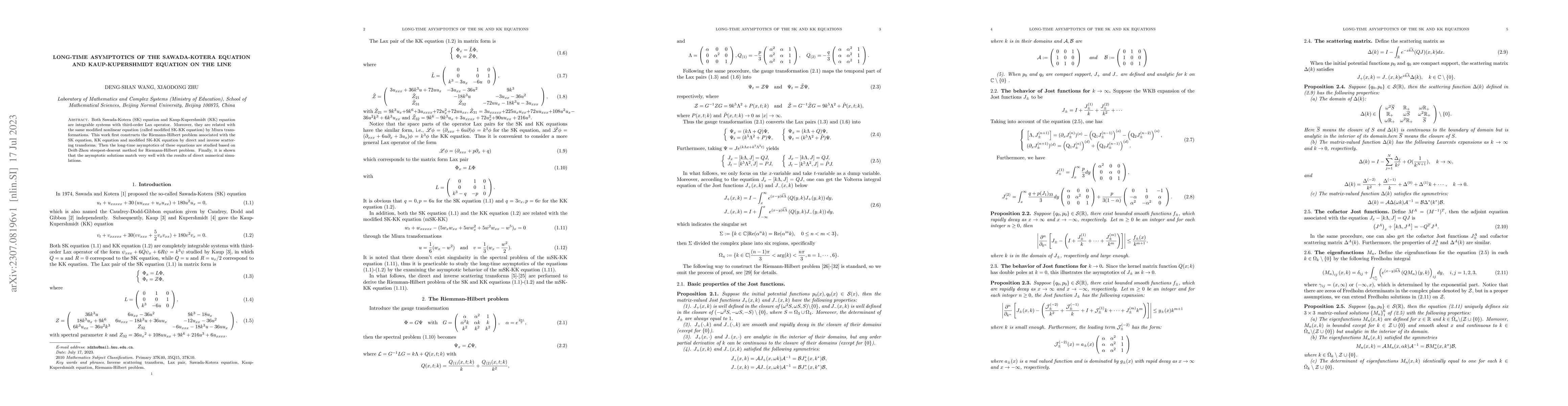 Thumbnail for Long-time asymptotics of the Sawada-Kotera equation and Kaup-Kupershmidt
  equation on the line