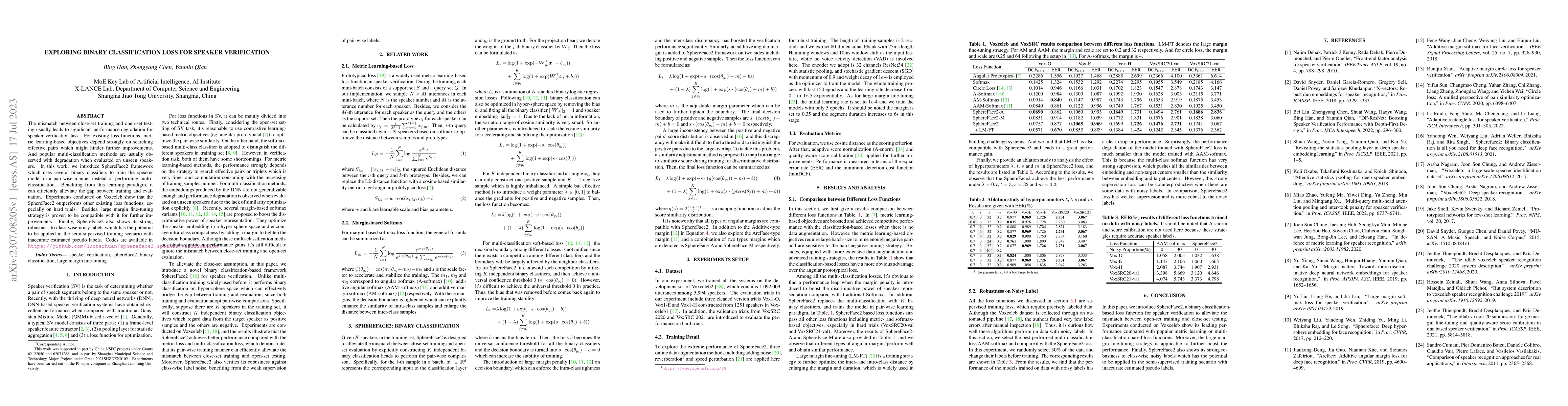 Thumbnail for Exploring Binary Classification Loss For Speaker Verification