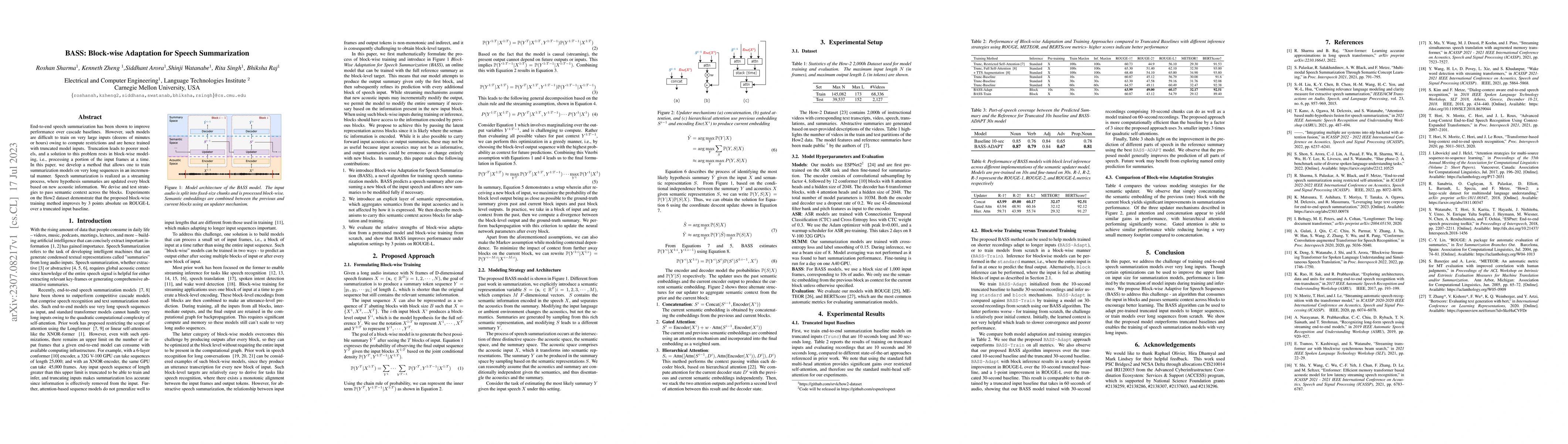 Thumbnail for BASS: Block-wise Adaptation for Speech Summarization