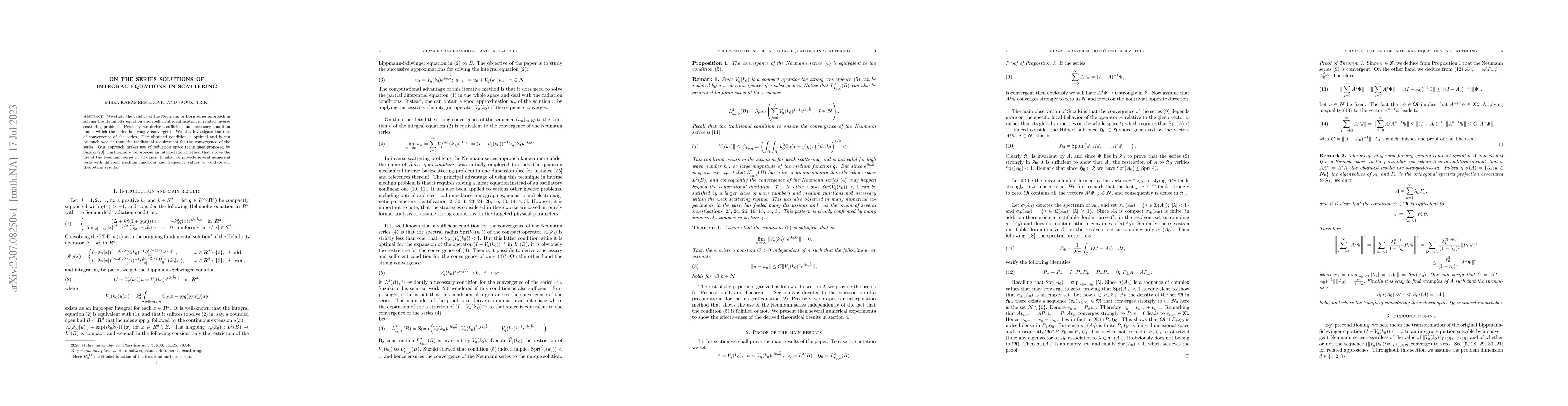 Thumbnail for On the series solutions of integral equations in scattering