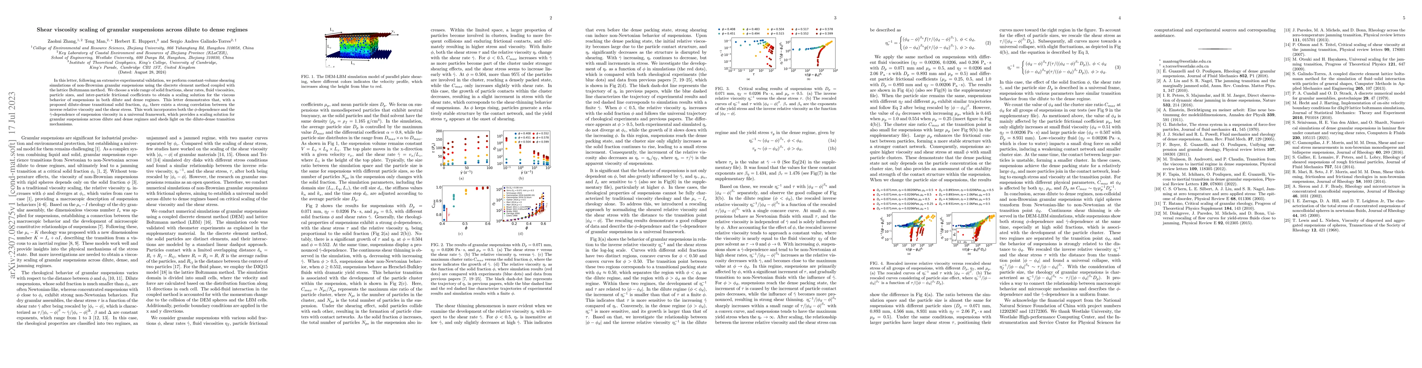 Thumbnail for Shear viscosity scaling of granular suspensions across dilute to dense
  regimes