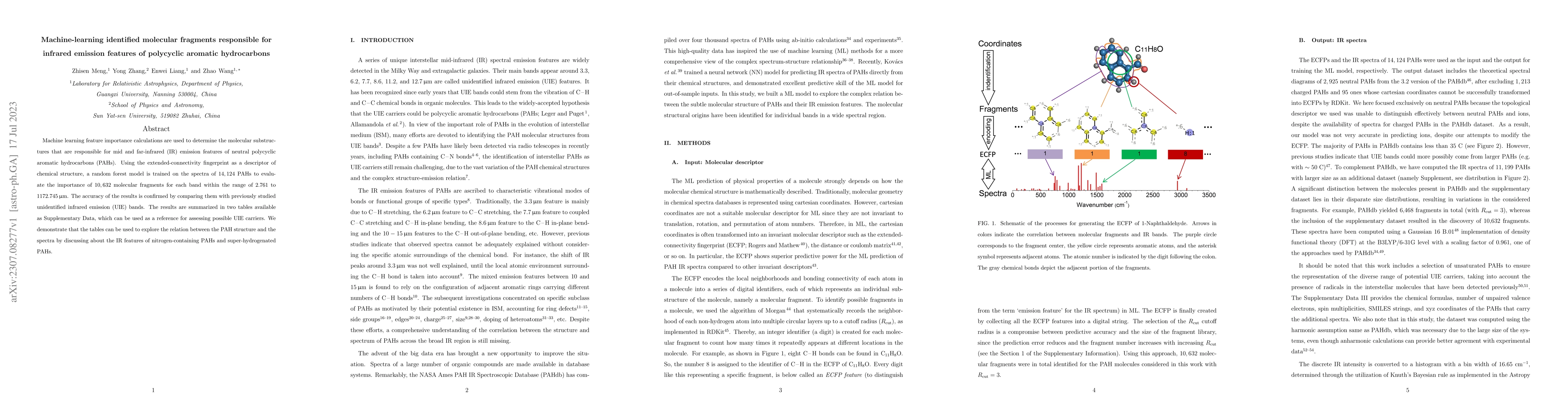 Thumbnail for Machine-learning identified molecular fragments responsible for infrared
  emission features of polycyclic aromatic hydrocarbons