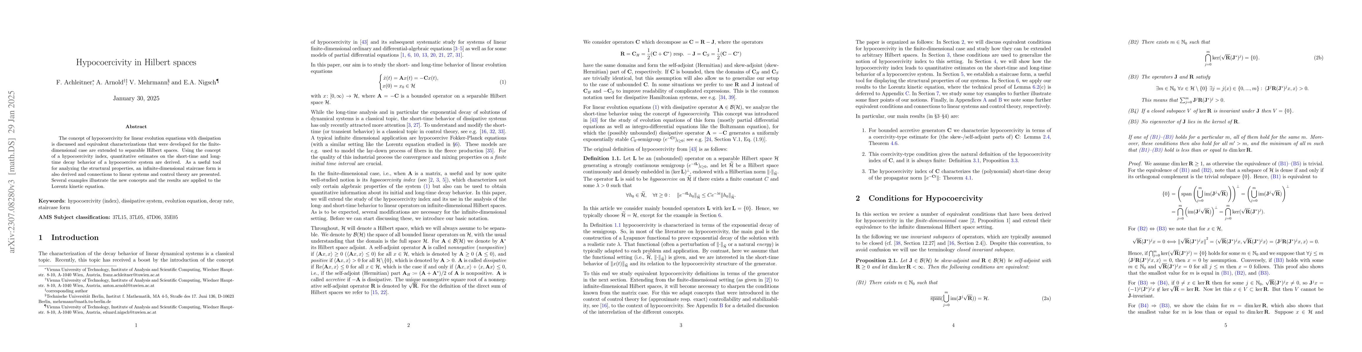 Thumbnail for Hypocoercivity in Hilbert spaces