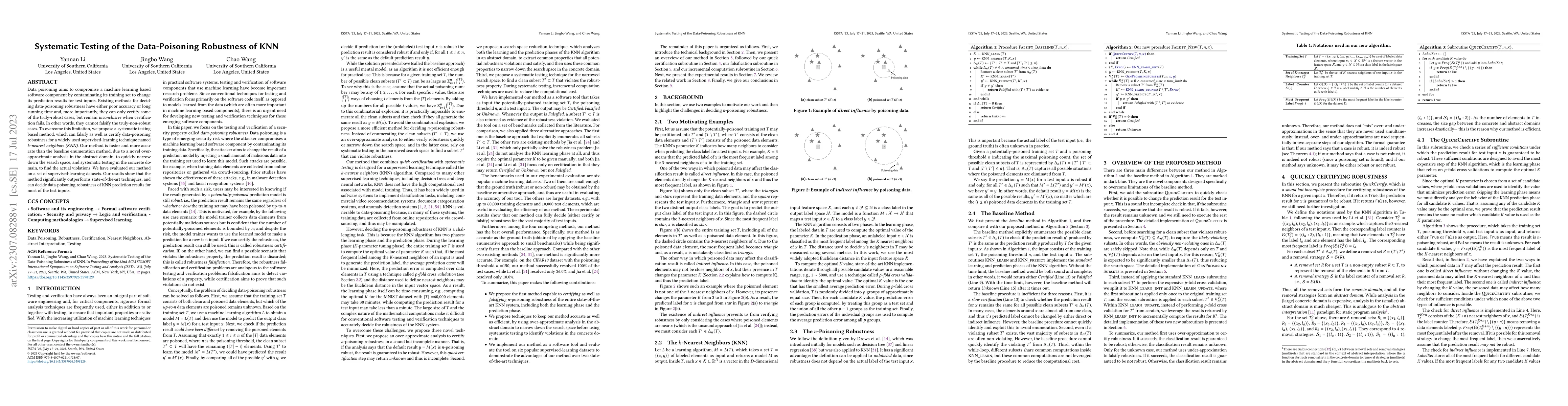 Thumbnail for Systematic Testing of the Data-Poisoning Robustness of KNN