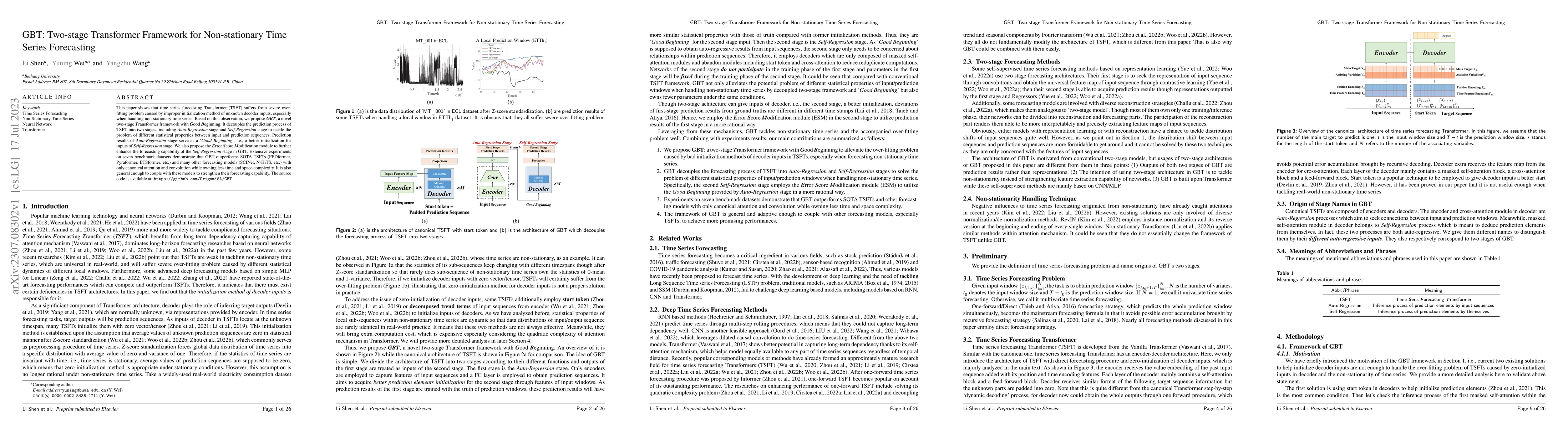 Thumbnail for GBT: Two-stage transformer framework for non-stationary time series
  forecasting