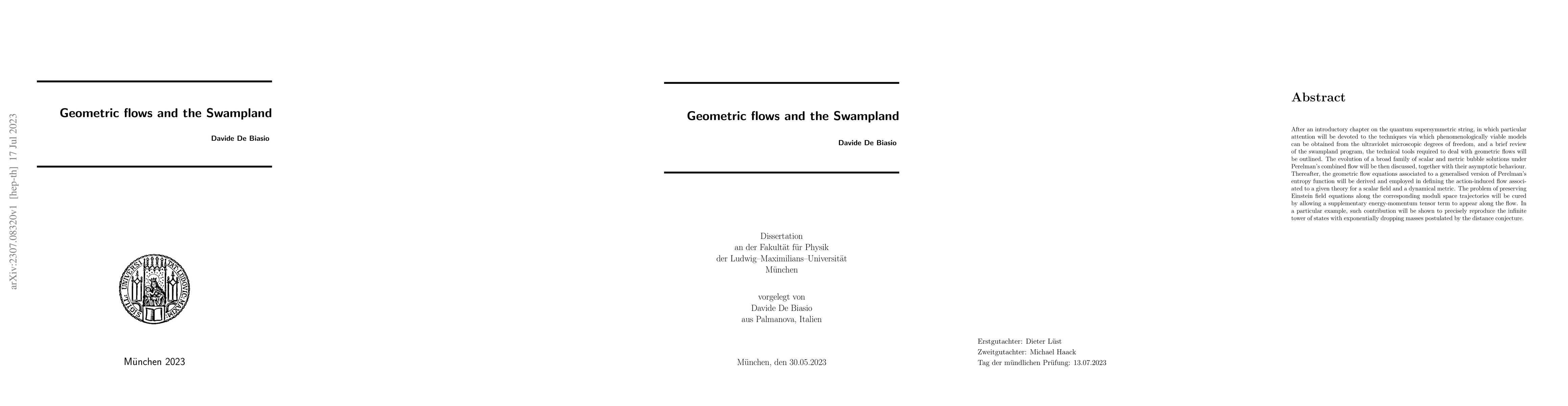 Thumbnail for Geometric flows and the Swampland