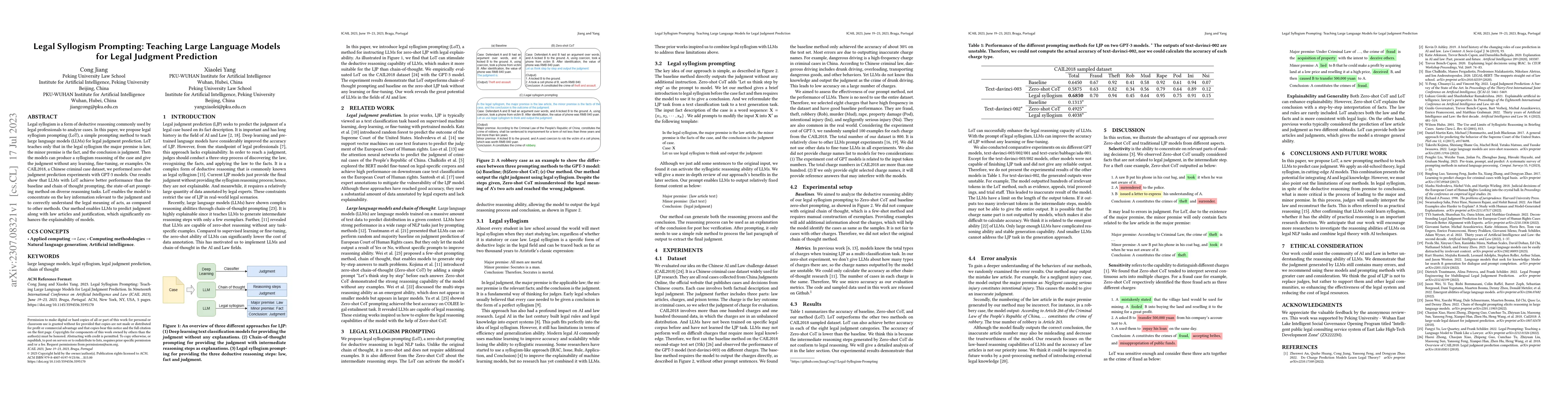 Thumbnail for Legal Syllogism Prompting: Teaching Large Language Models for Legal
  Judgment Prediction