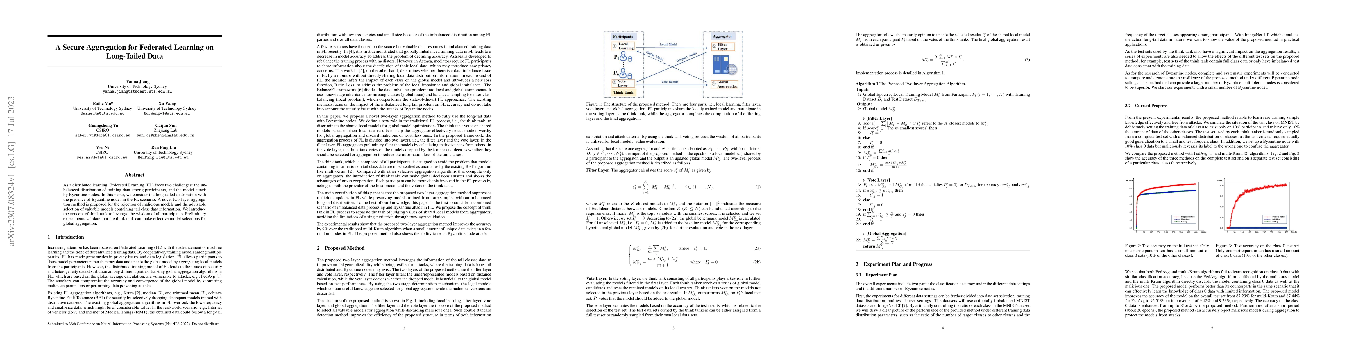 Thumbnail for A Secure Aggregation for Federated Learning on Long-Tailed Data