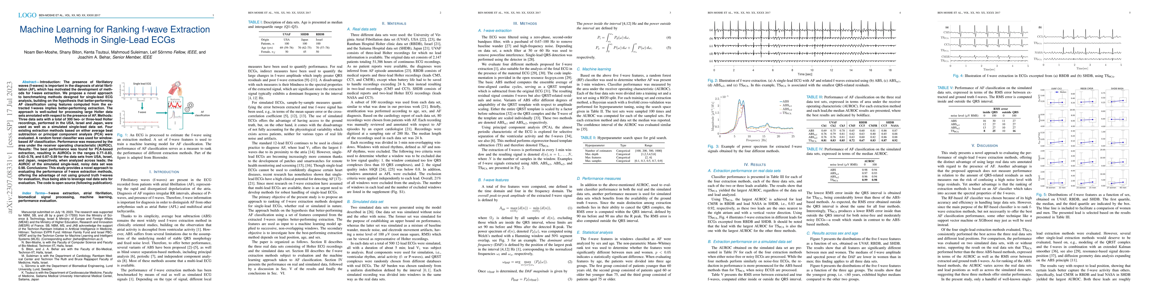 Thumbnail for Machine Learning for Ranking f-wave Extraction Methods in Single-Lead
  ECGs