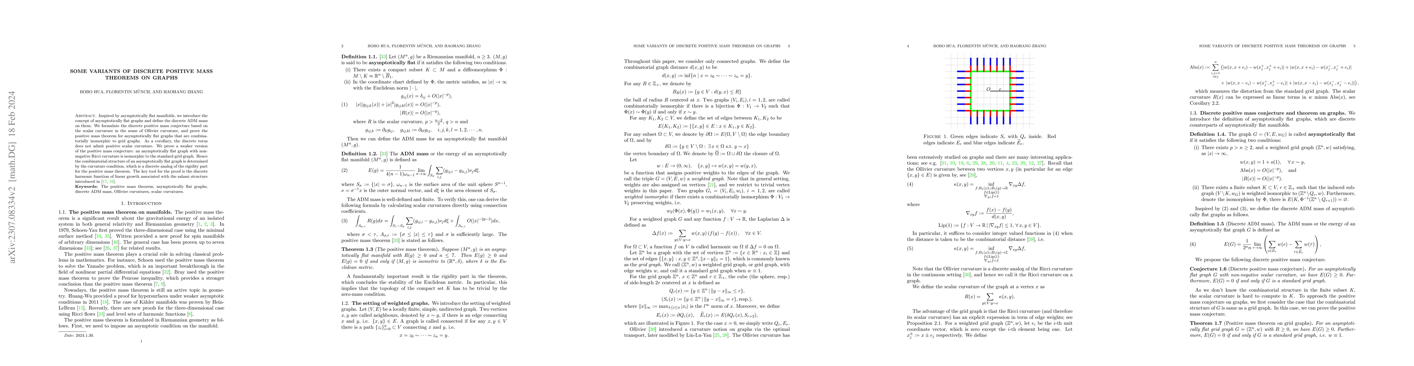 Thumbnail for Some variants of discrete positive mass theorems on graphs