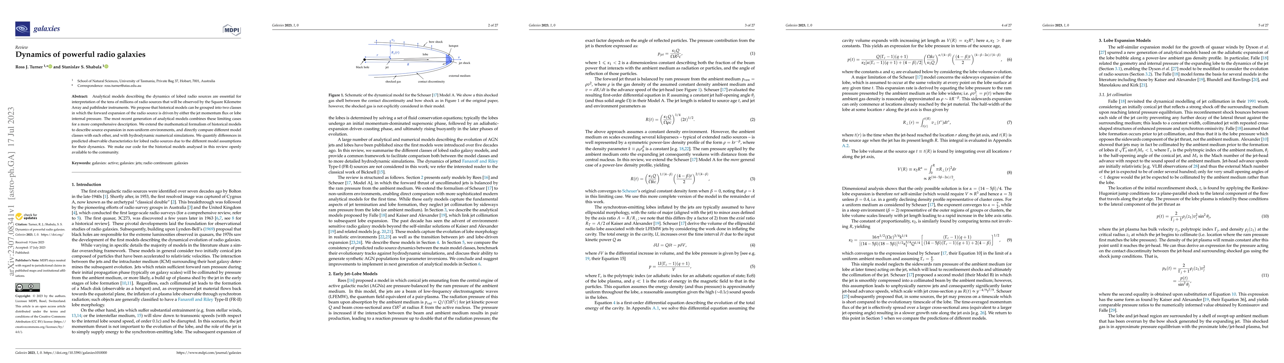 Thumbnail for Dynamics of powerful radio galaxies