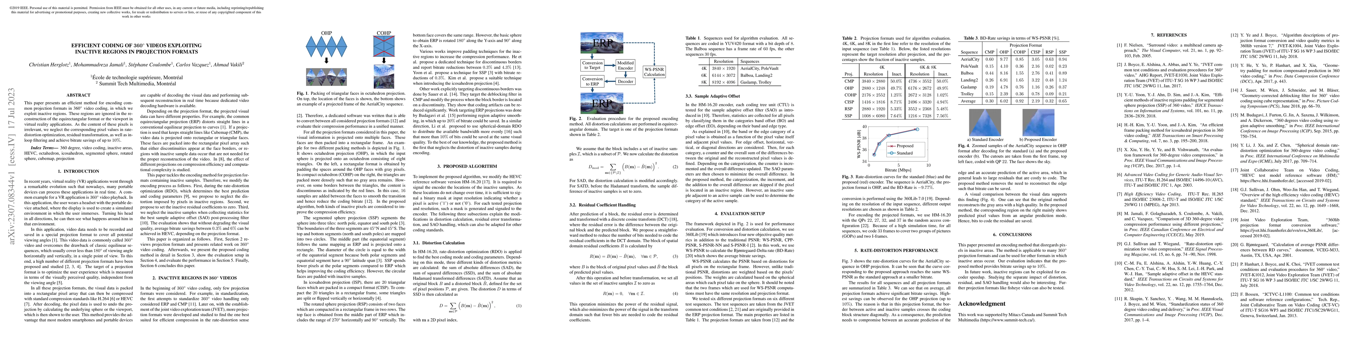 Thumbnail for Efficient coding of 360{\deg} videos exploiting inactive regions in
  projection formats