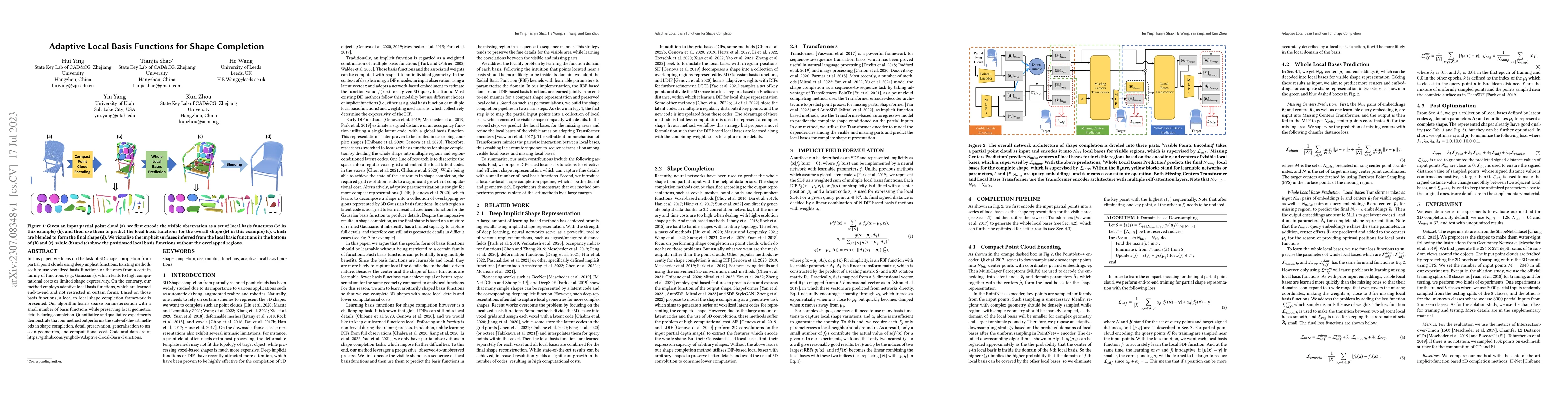 Thumbnail for Adaptive Local Basis Functions for Shape Completion