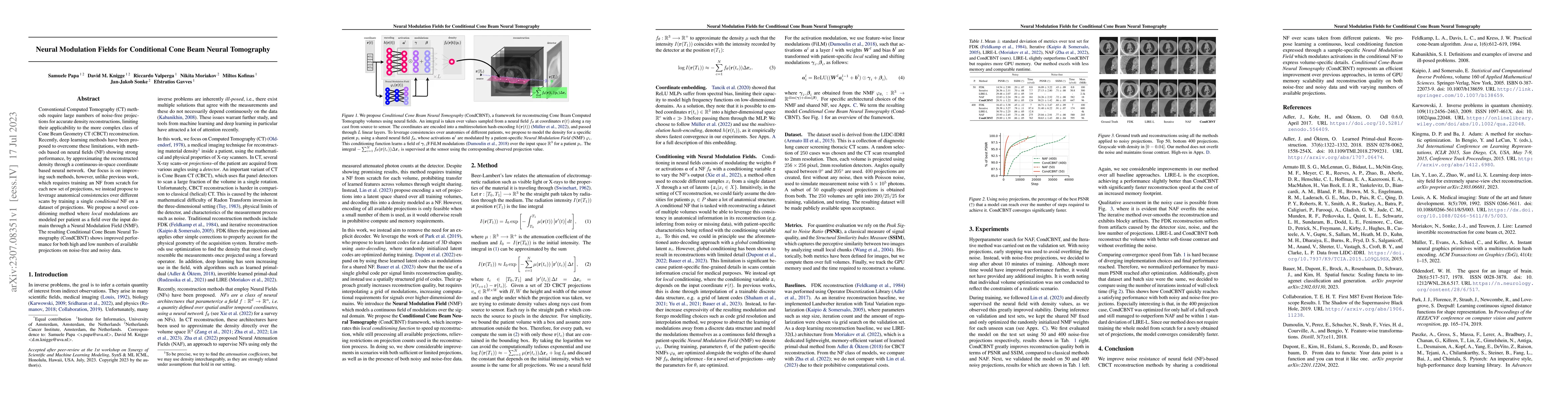 Thumbnail for Neural Modulation Fields for Conditional Cone Beam Neural Tomography