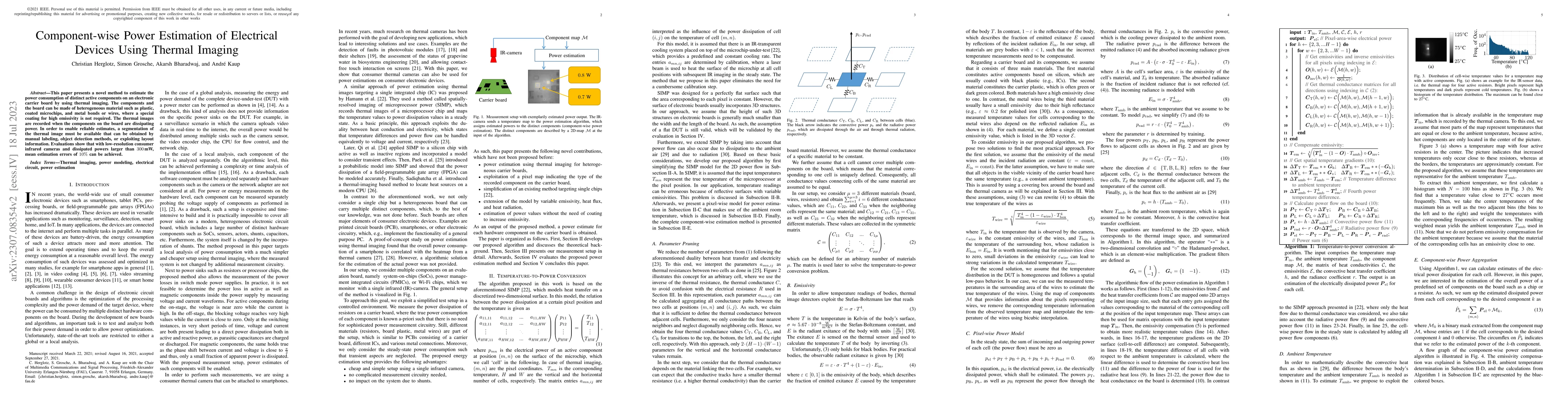 Thumbnail for Component-wise Power Estimation of Electrical Devices Using Thermal
  Imaging