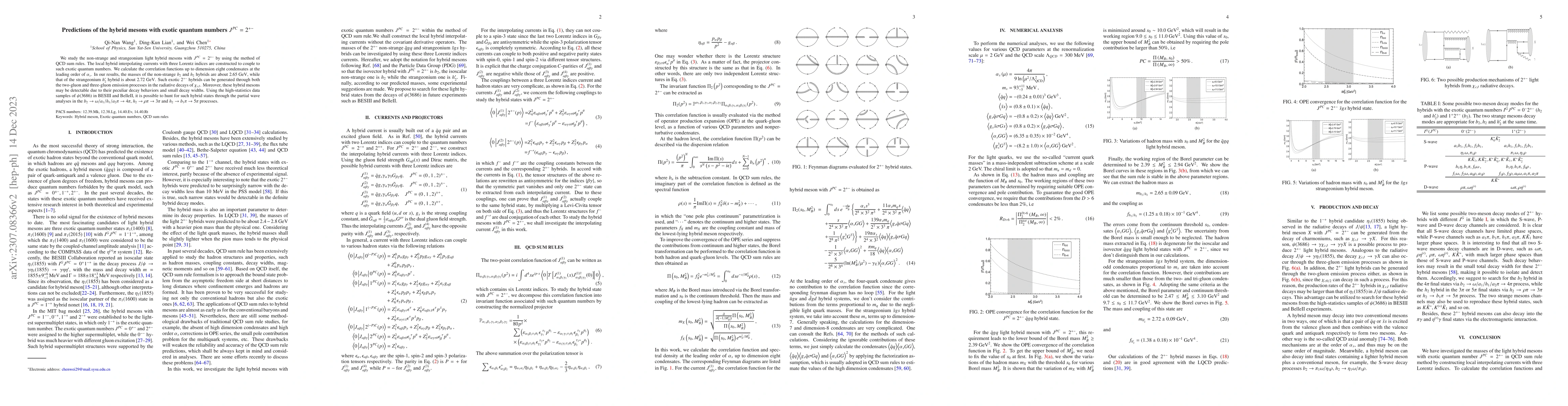 Thumbnail for Predictions of the hybrid mesons with exotic quantum numbers
  $J^{PC}=2^{+-}$