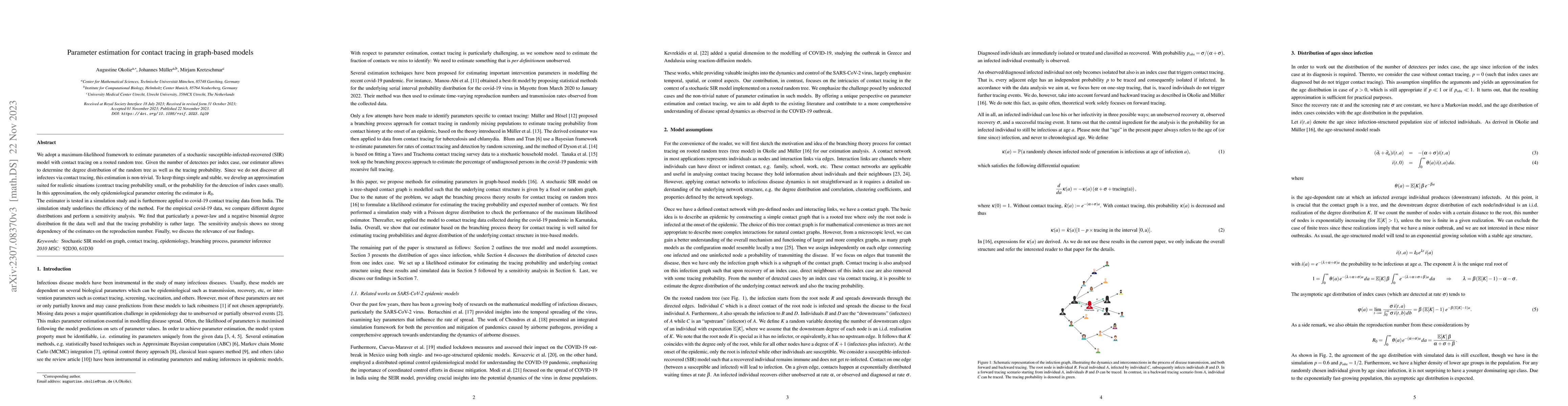 Thumbnail for Parameter estimation for contact tracing in graph-based models