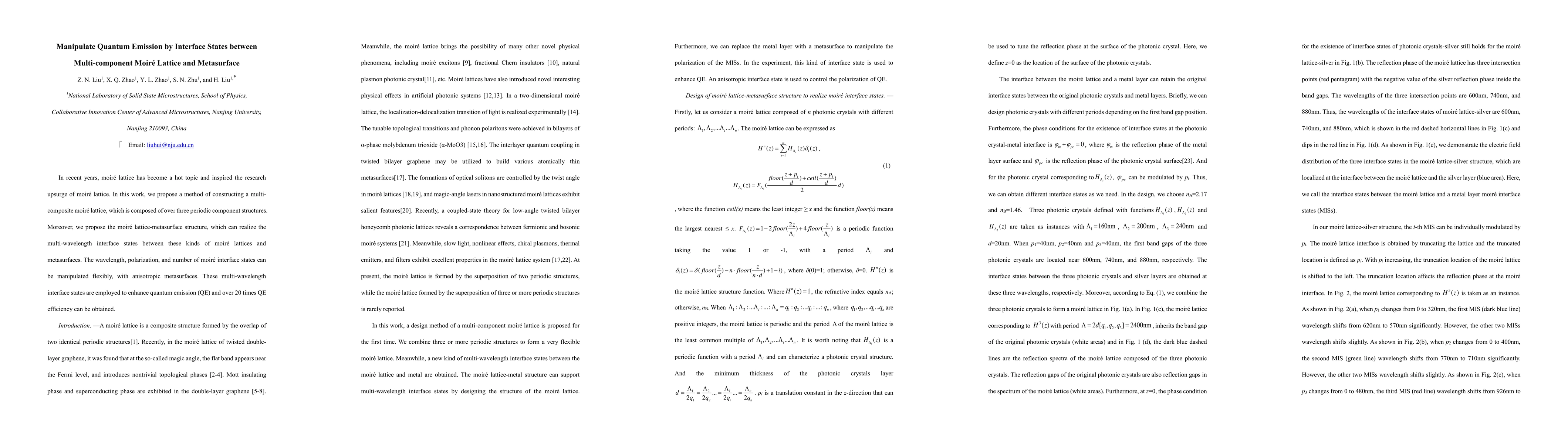 Thumbnail for Manipulate Quantum Emission by Interface States between Multi-component
  Moir\'e Lattice and Metasurface