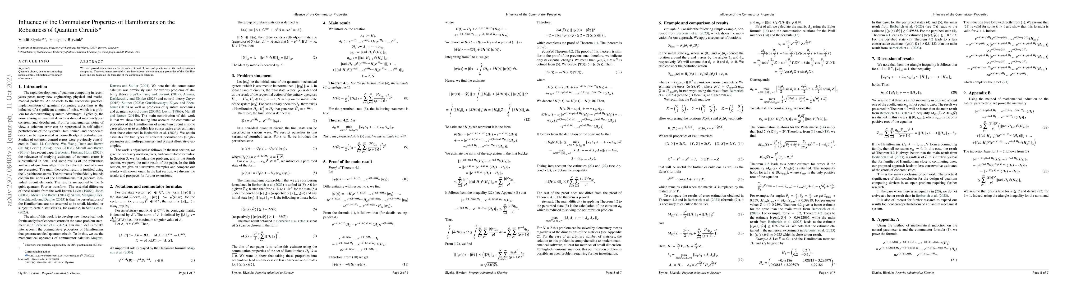 Thumbnail for Influence of the Commutator Properties of Hamiltonians on the Robustness
  of Quantum Circuits