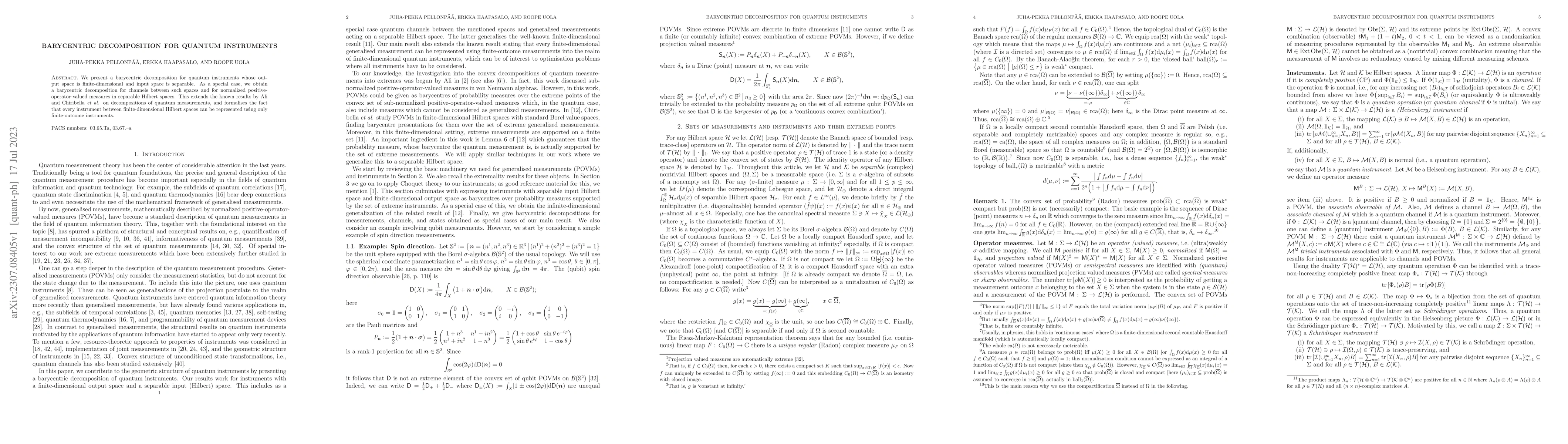 Thumbnail for Barycentric decomposition for quantum instruments