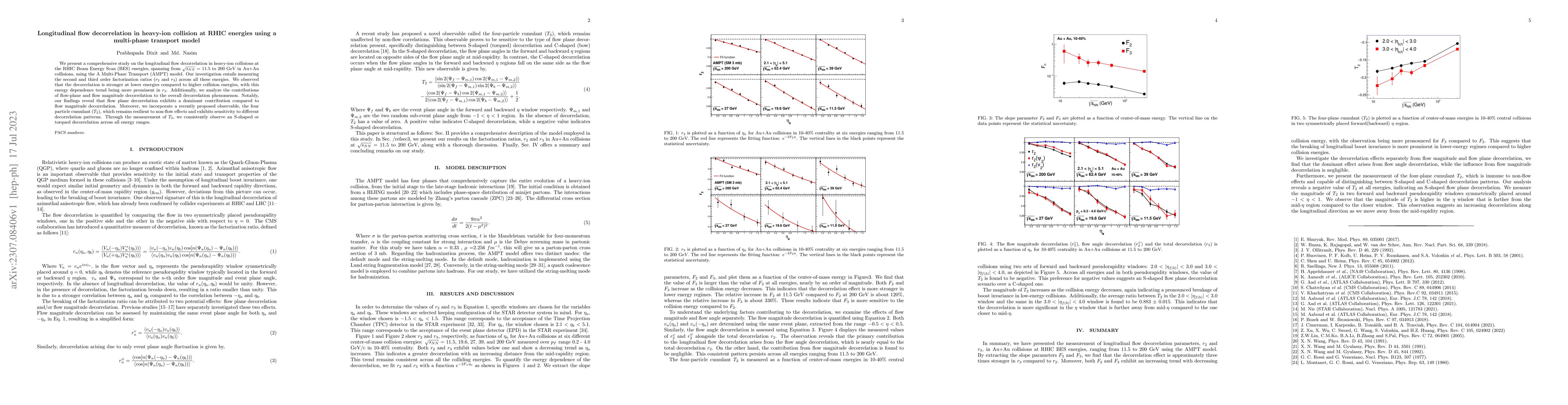 Thumbnail for Longitudinal flow decorrelation in heavy-ion collision at RHIC energies
  using a multi-phase transport model