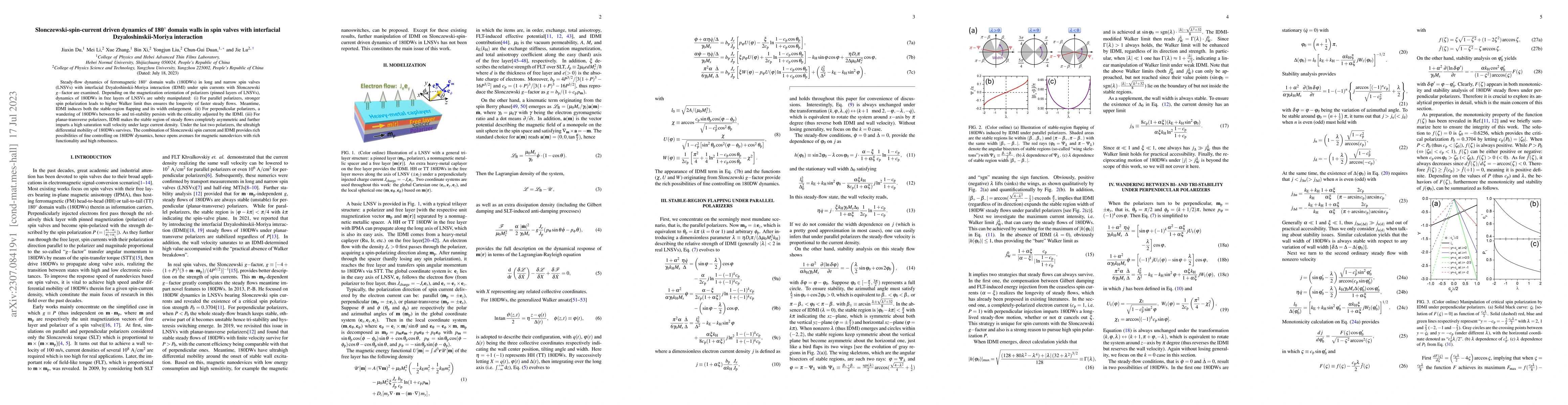 Thumbnail for Slonczewski-spin-current driven dynamics of 180$^{\circ}$ domain walls
  in spin valves with interfacial Dzyaloshinskii-Moriya interaction