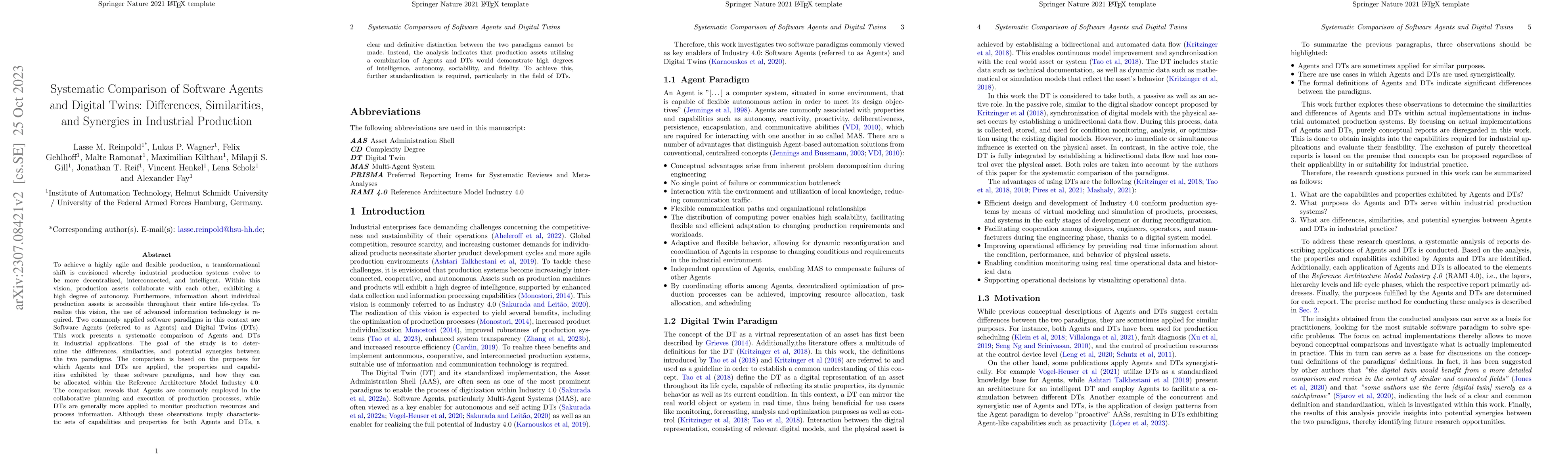 Thumbnail for Systematic Comparison of Software Agents and Digital Twins: Differences,
  Similarities, and Synergies in Industrial Production