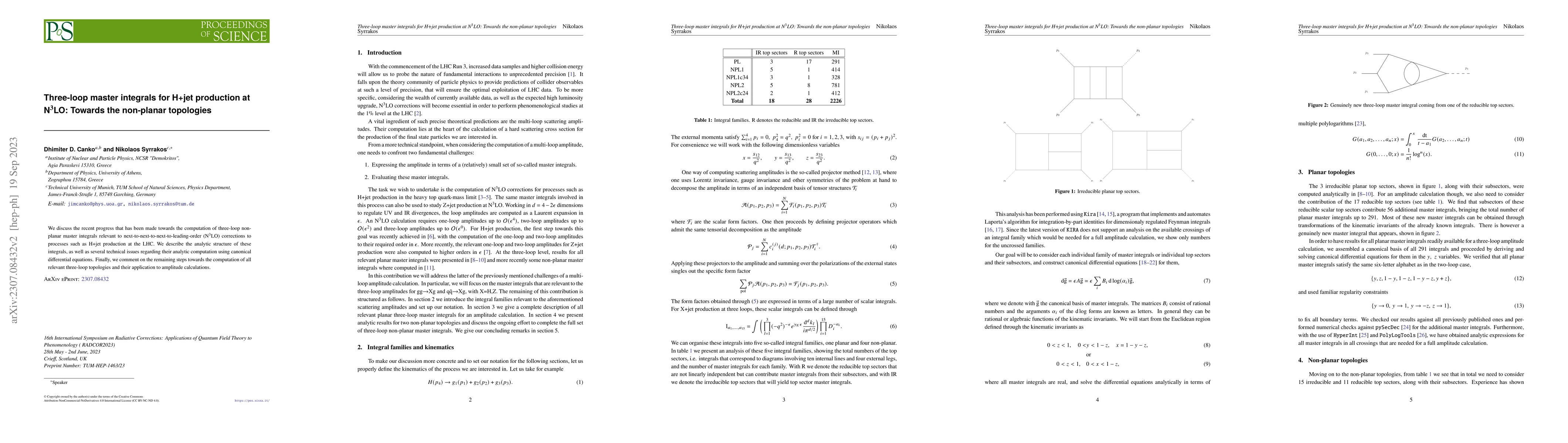 Thumbnail for Three-loop master integrals for H+jet production at N$^3$LO: Towards the
  non-planar topologies