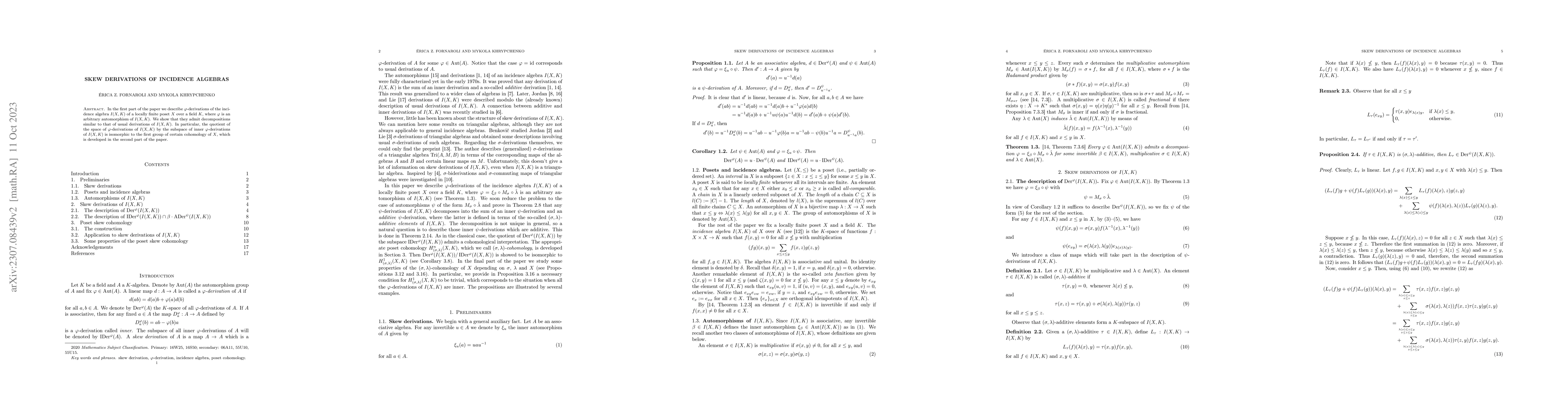 Thumbnail for Skew derivations of incidence algebras