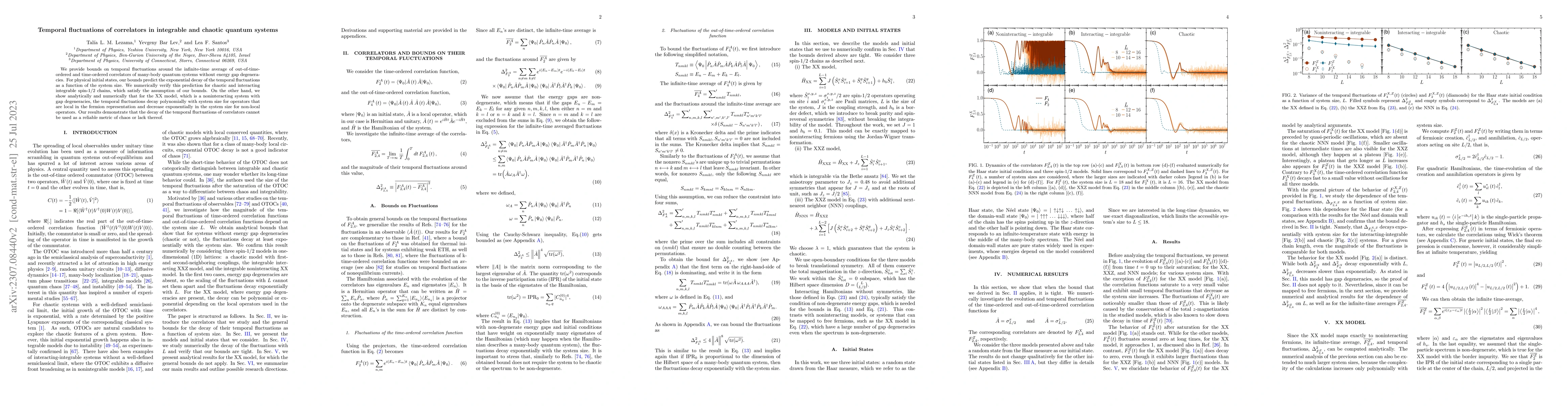 Thumbnail for Temporal fluctuations of correlators in integrable and chaotic quantum
  systems