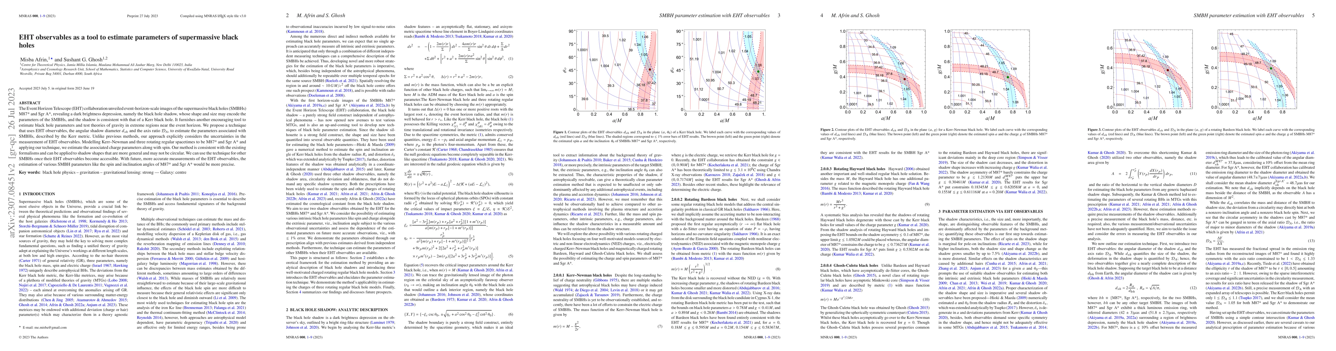 Thumbnail for EHT observables as a tool to estimate parameters of supermassive black
  holes