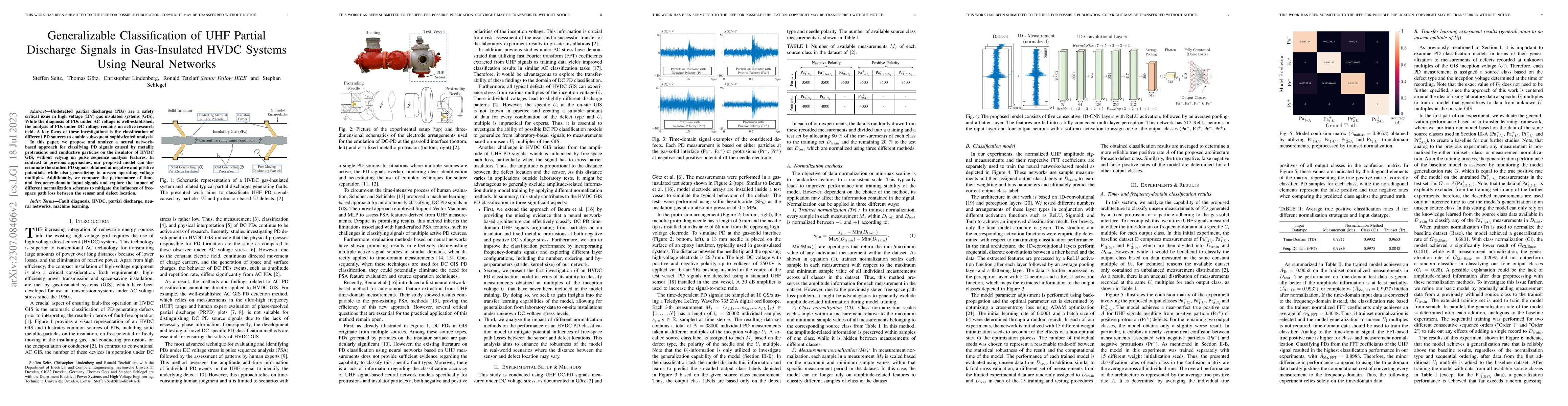 Thumbnail for Generalizable Classification of UHF Partial Discharge Signals in
  Gas-Insulated HVDC Systems Using Neural Networks