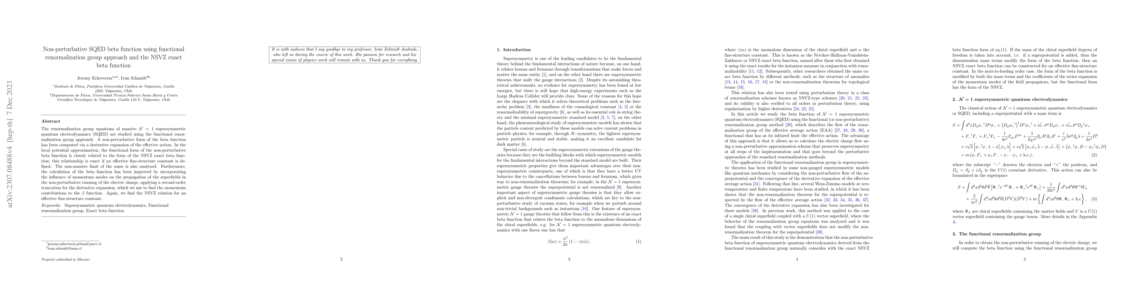 Thumbnail for Non-perturbative SQED beta function using functional renormalization
  group approach and the NSVZ exact beta function