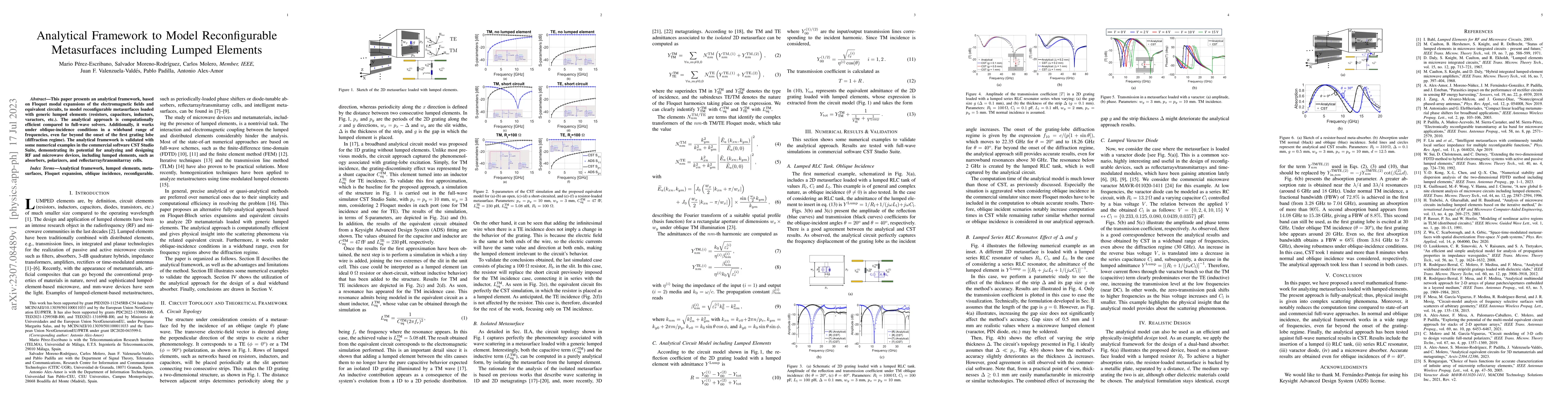 Thumbnail for Analytical Framework to Model Reconfigurable Metasurfaces including
  Lumped Elements